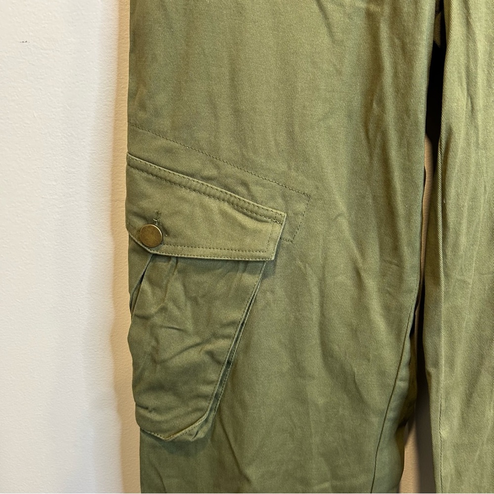 Fashion Nova High Standards Wide Leg Cargo Pants Olive Green Utility - Picture 6 of 12